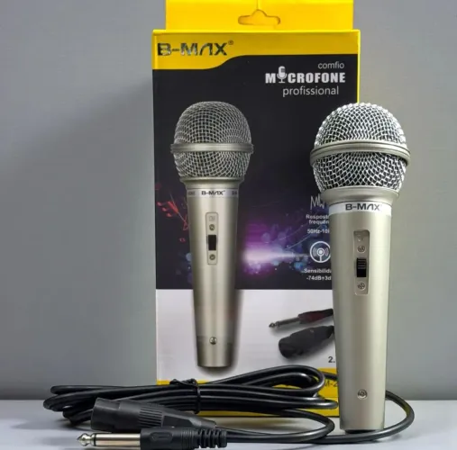 Microfone profissional B-MAX com Fio e Cabo