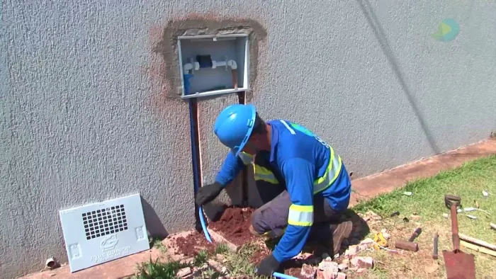 Instalação padrão água hidrômetro e esgoto