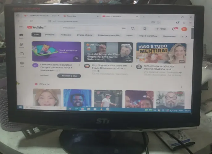Monitor 19 polegadas (com hdmi via cabo adaptador)daptador  já  incluso)