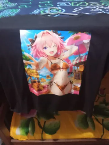 Camisa de algodão preta personalizada e chamativa do Astolfo