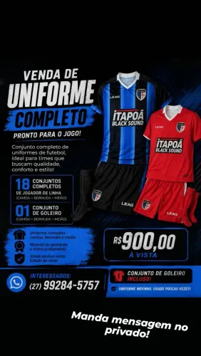 Vendo Jogo de uniforme de futebol