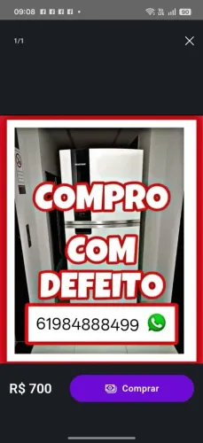 Geladeira Electrolux com defeito.