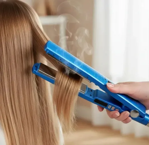 Chapinha Prancha Profissional Titanium Para Cabelo Modela E Alisa - Crowley Azul