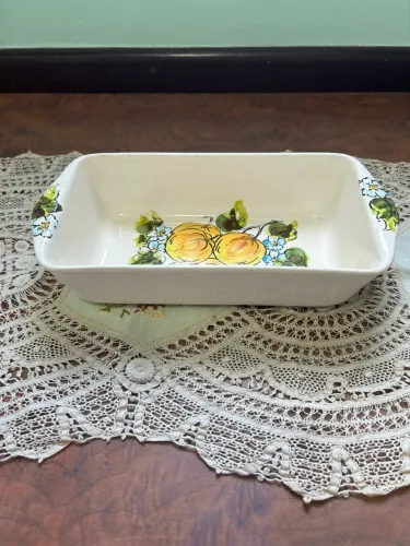 Travessa retangular refratária de pão, cerâmica Weiss