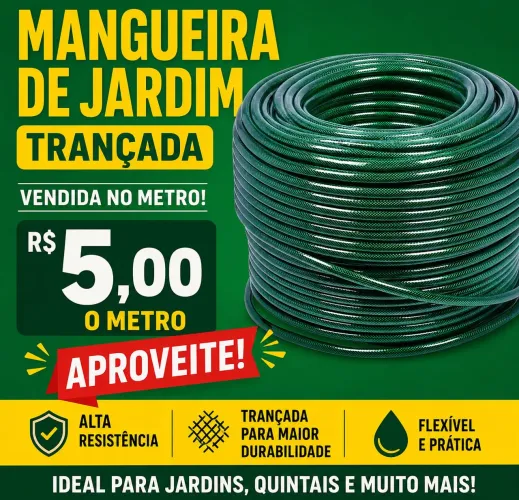 Mangueira de jardim trançada no metro