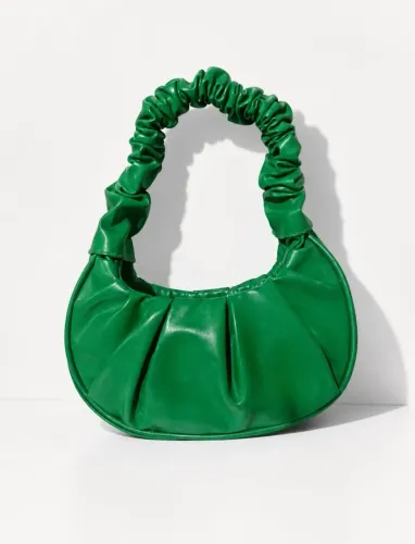 Bolsa Nuvem Verde | Alça Franzida | Moderna | Fechamento Magnético