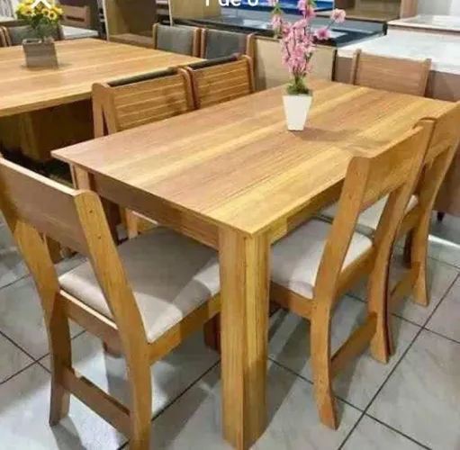 MESA DE JANTAR COM 6 CADEIRAS - DIRETO DE FABRICA