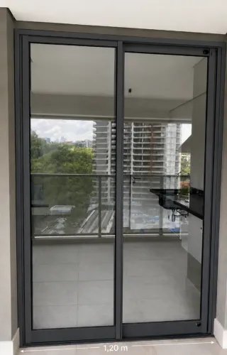 Porta Balcão 1.20 L - cinza escuro 2 folhas