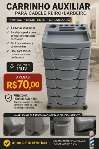 CARRINHO AUXILIAR DE BARBEIRO
