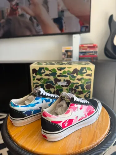 Tenis BAPE x Vans Old Skool LX Abc Camo Pink Blue Green