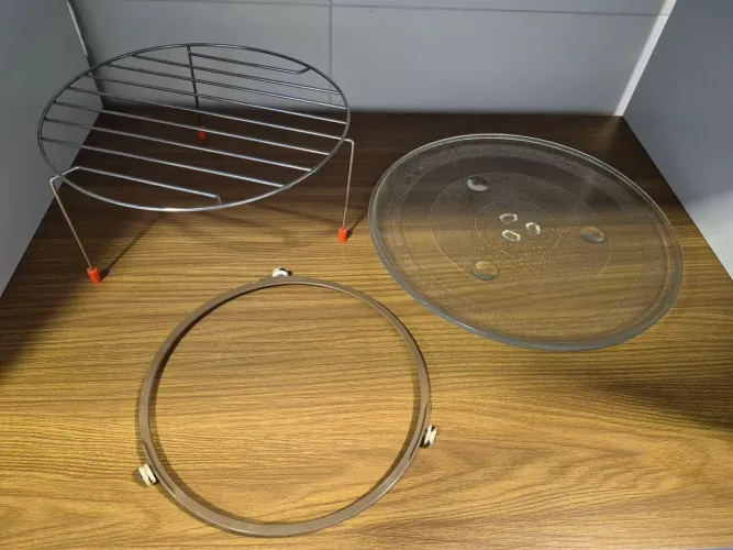 Kit Prato de Vidro Original Micro-ondas Electrolux 31L (MEC41) + Rodinhas + Suporte grill