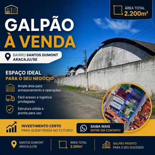 Galpão à Venda em Aracaju | 2.200m² no Bairro Santos Dumont