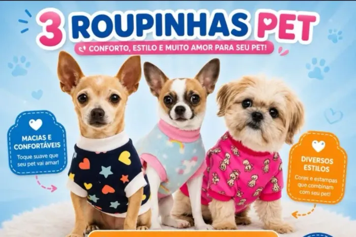 03 Roupinha pra cachorro tamanho PP