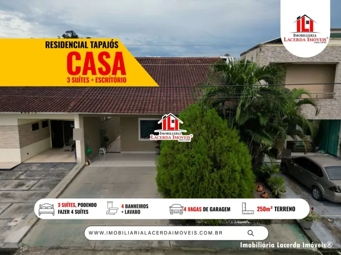 Condomínio Residencial Tapajós - Casa 3 Suítes, Climatizada, 4 Vagas, Quintal e Sótão em M
