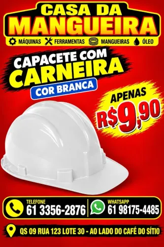 CAPACETE COM CARNEIRA COR BRANCA PLASTCOR