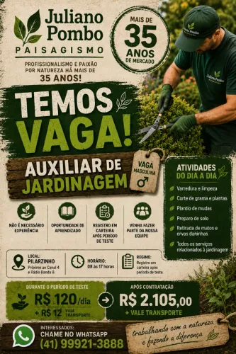VAGA PARA JARDINEIRO
