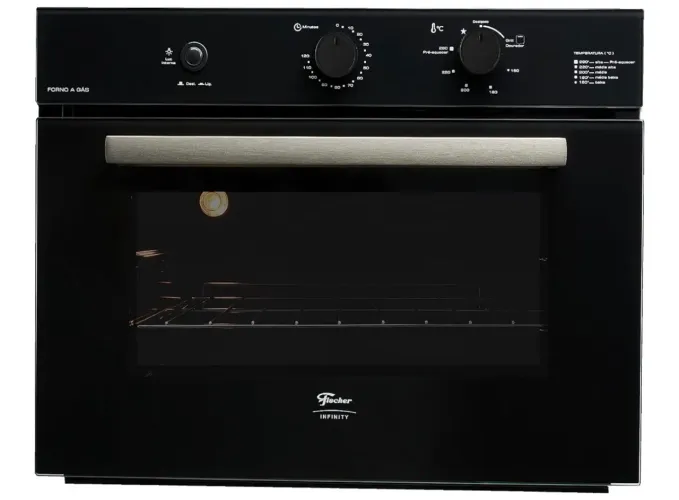 FORNO A GÁS DE EMBUTIR FISCHER INFINITY PRETO 50L 127V COM GRILL