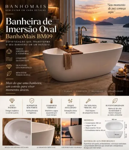 Banheira de imersão oval