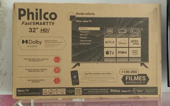TROQUE SUA TV USADA NESSA SMART TV NOVA 32 ROKU PHILCO COM 01 ANO DE GARANTIA