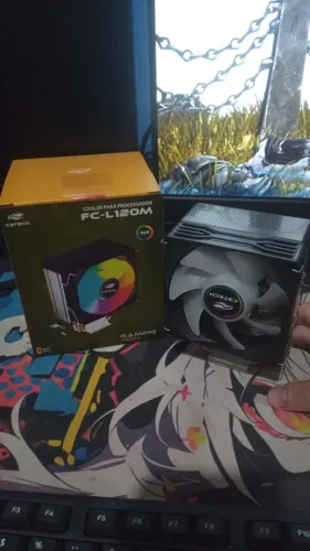 C3Tech Cooler Processador CPU FC-L120M 12cm LED RGB PWM Intel AMD 2 Heatpipe TDP 95W