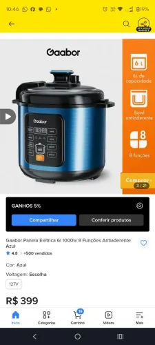 Panela de pressão elétrica