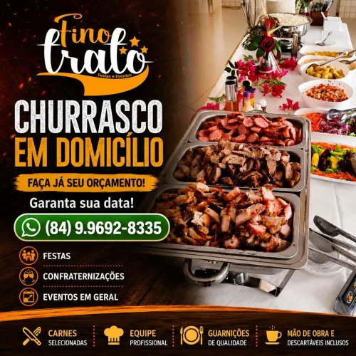 Churrasco Em Domicílio e Buffet <br>Buffet completo com churrasqueiro profissional!