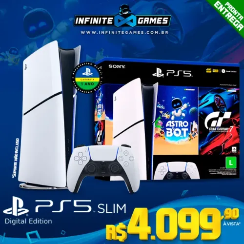 PlayStation 5 Slim Digital Edition com 02 Jogos! Loja física! Garantia 01 ano! Parcelamos!