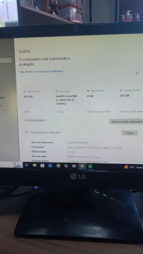Pc Completo Gamer/Trabalho - i5, 16GB RAM, GTX 750 4GB, SSD, Monitor e Periféricos
