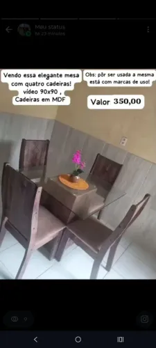 Mesa de jantar quatro cadeiras 