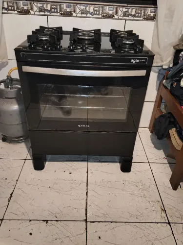 Fogão 5 bocas mesa de vidro acendimento automático