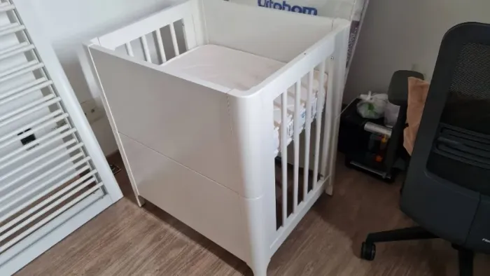 Berço Evolutivo Quater 3 em 1 Bloom Branco + 2 Colchões| Mini Berço, Berço Americano e Min