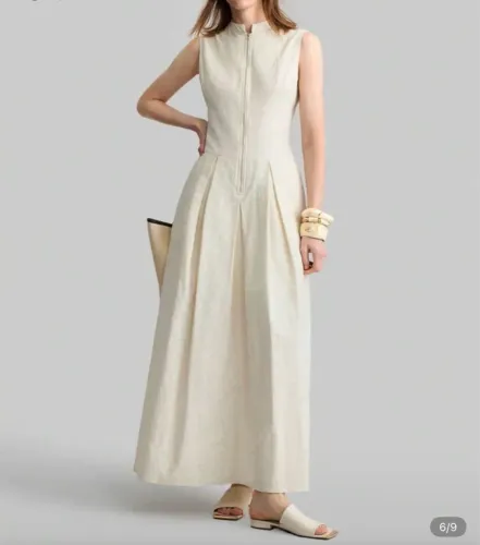 Vestido midi com linho