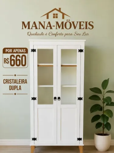 Cristaleira dupla cor branca