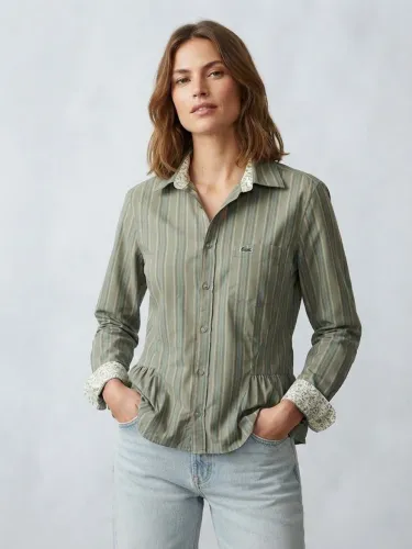 Camisa lacosre feminina 42 verde listrada