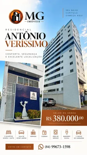 Apartamento à venda no Residencial Antônio Veríssimo.