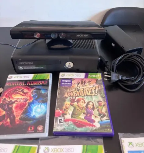 Xbox 360 Desbloqueado com Kinect e 1 controle, Jogo original Adventures