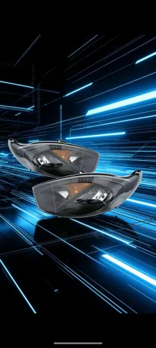 Par faróis Ford Fiesta 2011-2014 âmbar máscara negra.