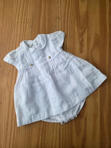 vestido branco batizado primo bambino 12m