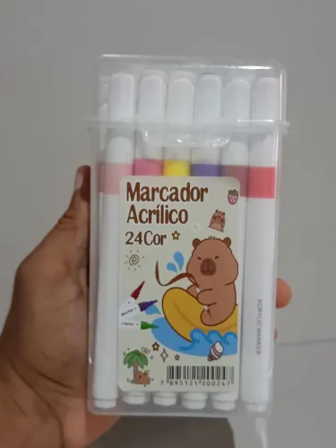 Promoção - Kit 24 Canetas Acrílicas Coloridas para Arte e Desenho