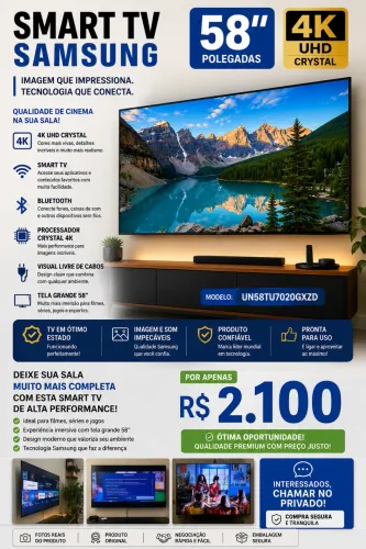 Smart TV LED 58" 4K UHD Crystal Samsung