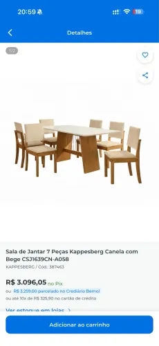 Mesa de jantar 7 peças kappesberg