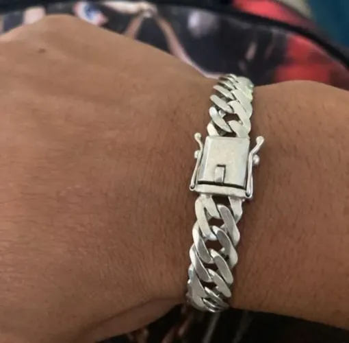 Pulseira elo duplo prata