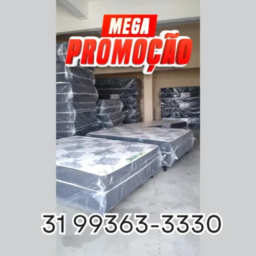 PRONTO ENTREGA - CAMA BOX CASAL CONJUGADA D33 - 6CM DE ESPUMA