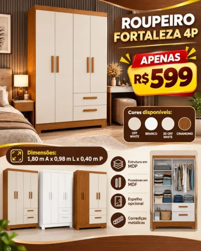 Guarda roupa 4 portas