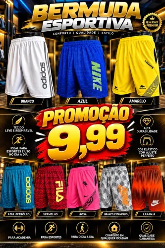 Bermuda esportiva promoção
