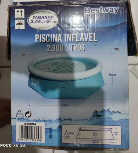 Piscina da bestway 2,44x66 com 2.300L(zerada)L