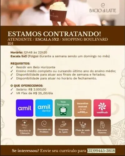 VAGA ATENDENTE FECHAMENTO