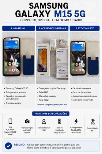 Samsung Galaxy M15 5g NFC 128gb super bateria 6000mha