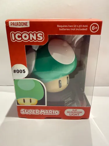 (1UP Mushroom - Verde): Luminária Cogumelo 1UP Super Mario Paladone - Novo