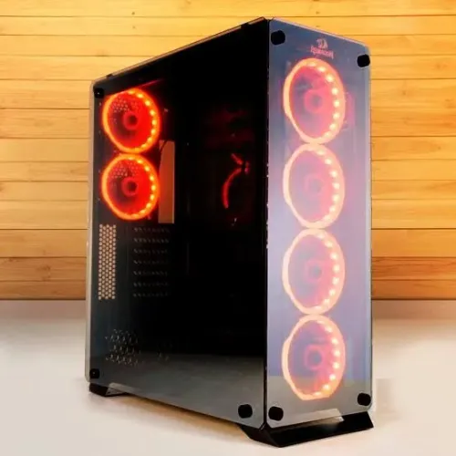 GABINETE REDRAGON IRONHIDE RGB FULL TOWER VIDRO TEMPERADO COM 5 FANS COOLERS